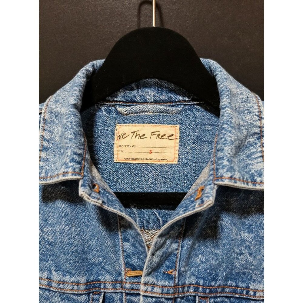 Vintage-Inspired Acid Wash Denim Jacket By We The Free Button-Down Closure Relax
